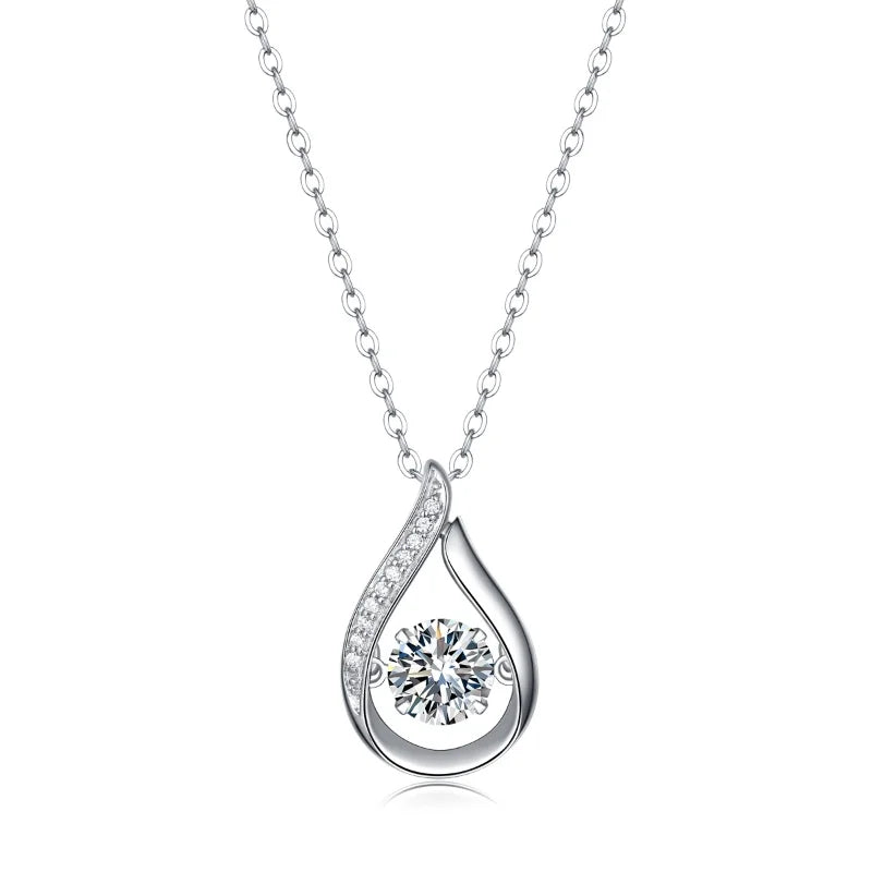 Free Shipping-Heart-Shaped Moissanite Pendant Necklace – S925 Silver| Valentines Gift