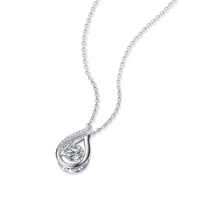 Free Shipping-Heart-Shaped Moissanite Pendant Necklace – S925 Silver| Valentines Gift
