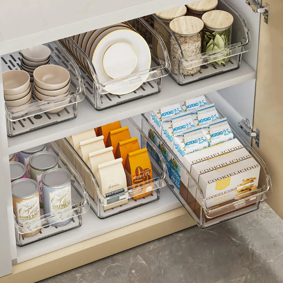 Clear Fridge Organizer – Stackable Kitchen Storage Box