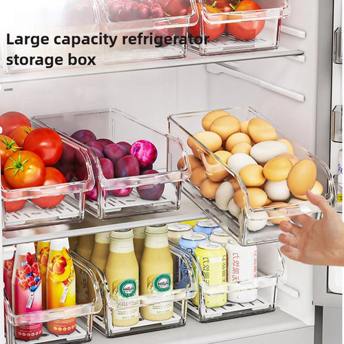 Clear Fridge Organizer – Stackable Kitchen Storage Box