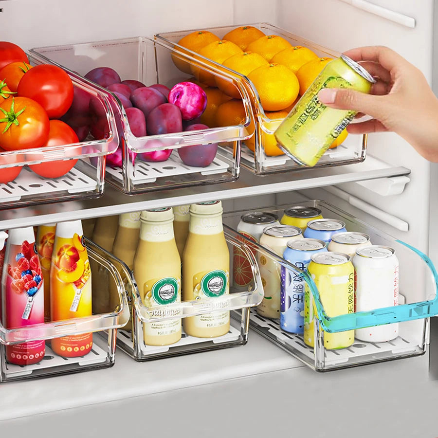 Clear Fridge Organizer – Stackable Kitchen Storage Box