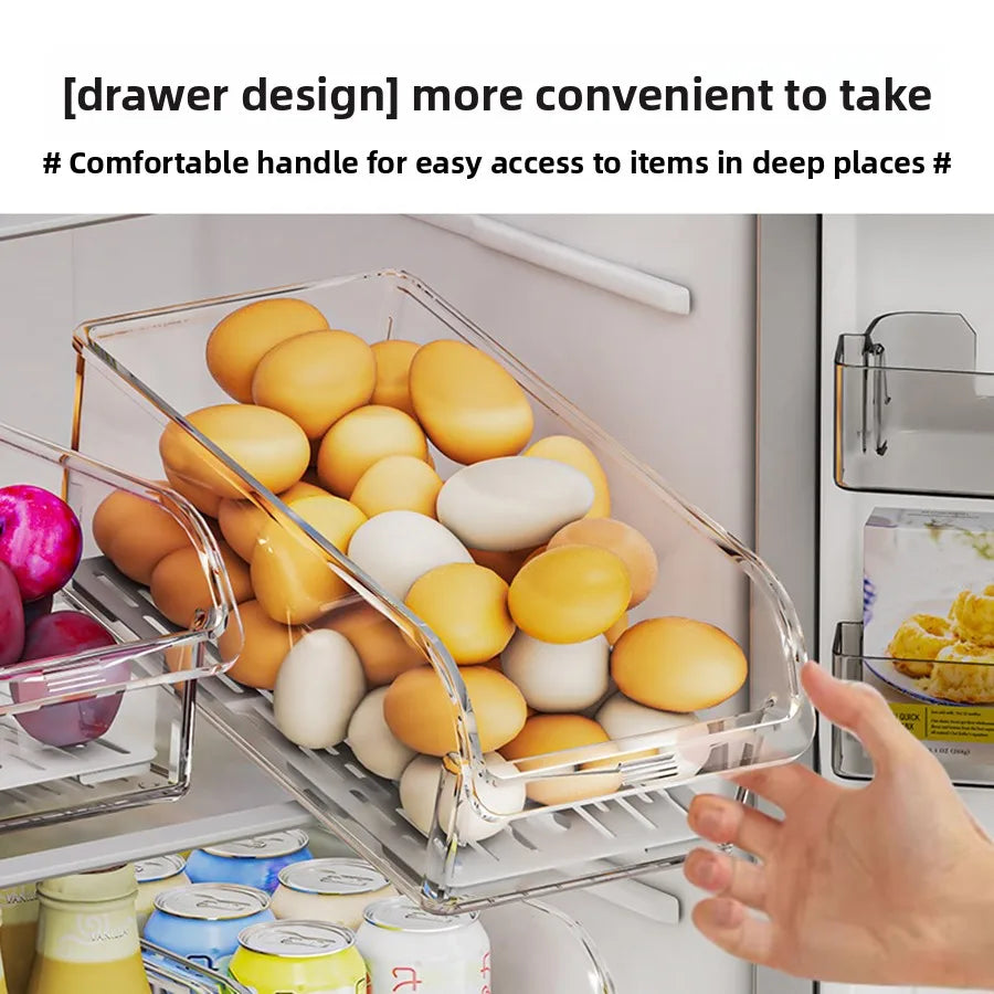 Clear Fridge Organizer – Stackable Kitchen Storage Box